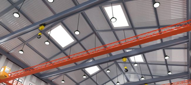 3d rendering empty factory interior or storehouse